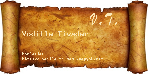 Vodilla Tivadar névjegykártya